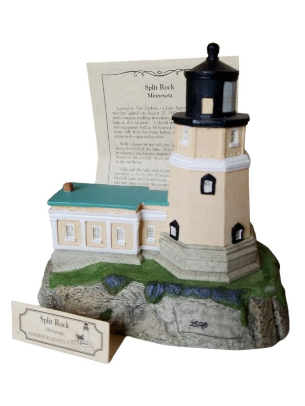 Harbour Lights Split Rock MN HL 124 1991 2590/5500 COA ID Card Lighthouse Nautic